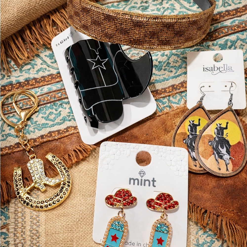 BUNDLE of Western Accessories Earrings and Hair